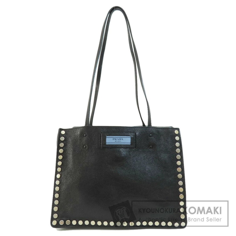 Prada Etiquette studded tote black calf leather